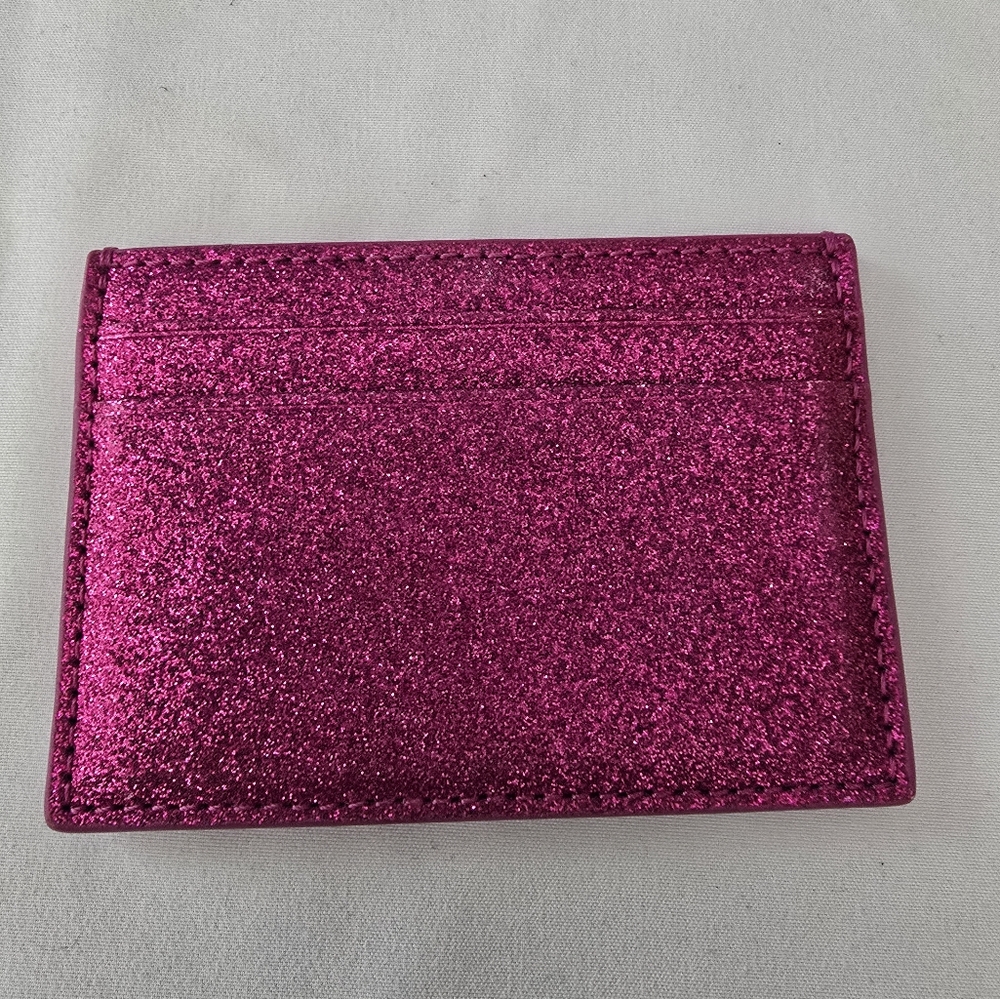Rebecca Minkoff Pink Glitter Card Case - Picture 2 of 5